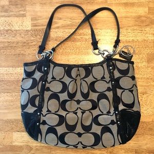 Coach Black and White Signature Bag